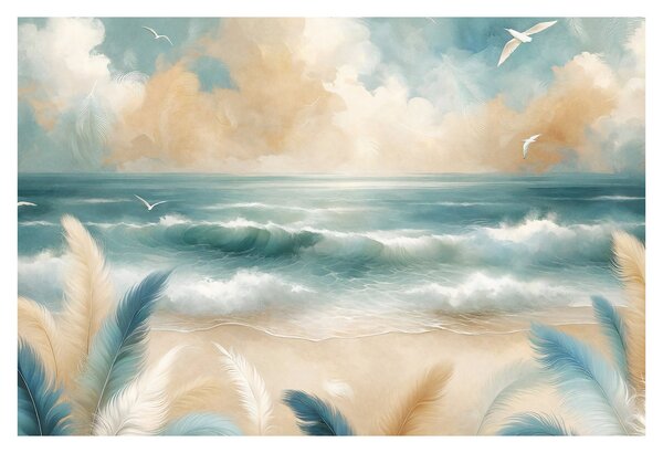 Tablou – Plajă pictată în culori delicate (90x60 cm)
