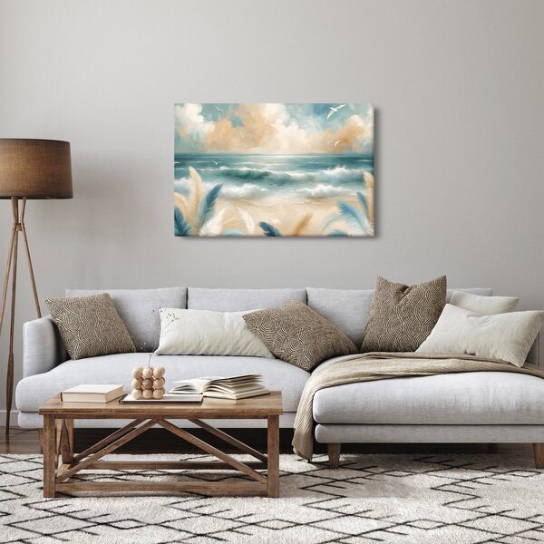 Tablou – Plajă pictată în culori delicate (90x60 cm)
