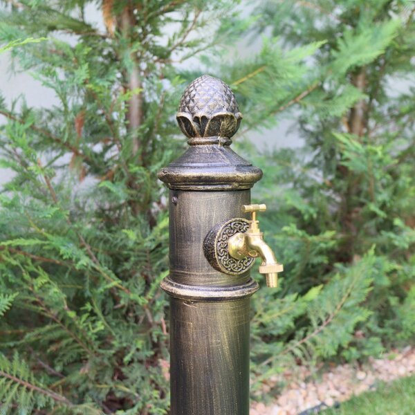 Cișmea de grădină aluminiu Kala, negru-auriu