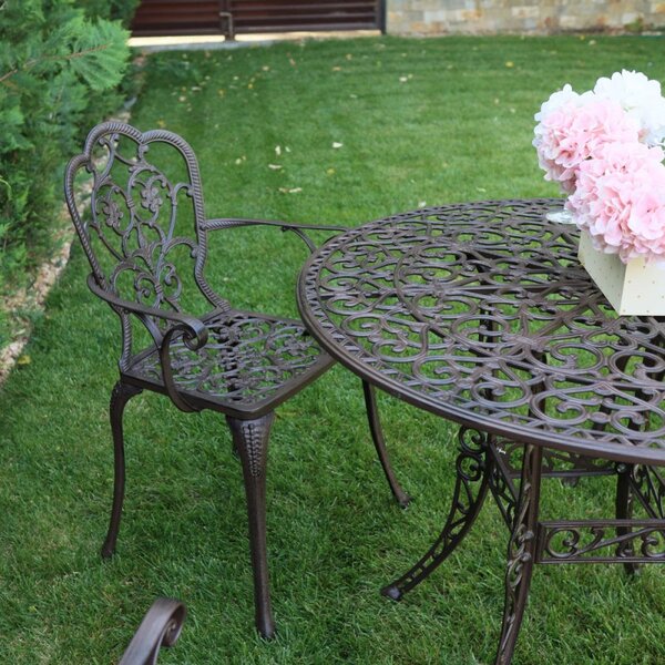 Set mobilier grădină din aluminiu cu 4 scaune Meda, maro