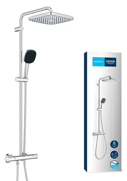 Grohe Vitalio Comfort set de duș perete cu termostat cu duș de ploaie StarLight Chrome 26696001