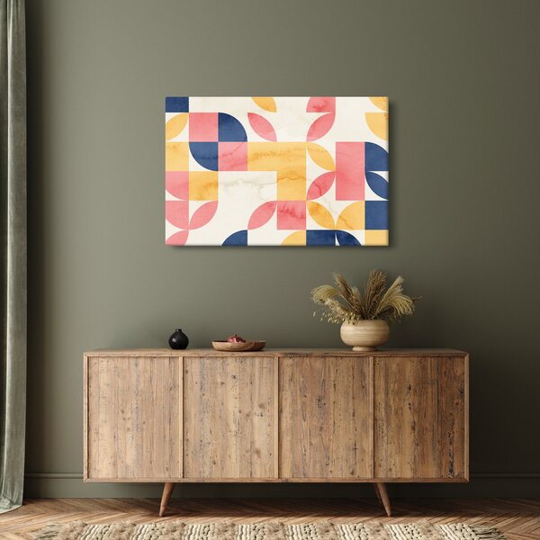 Tablou - Abstracție cu modele retro (90x60 cm)