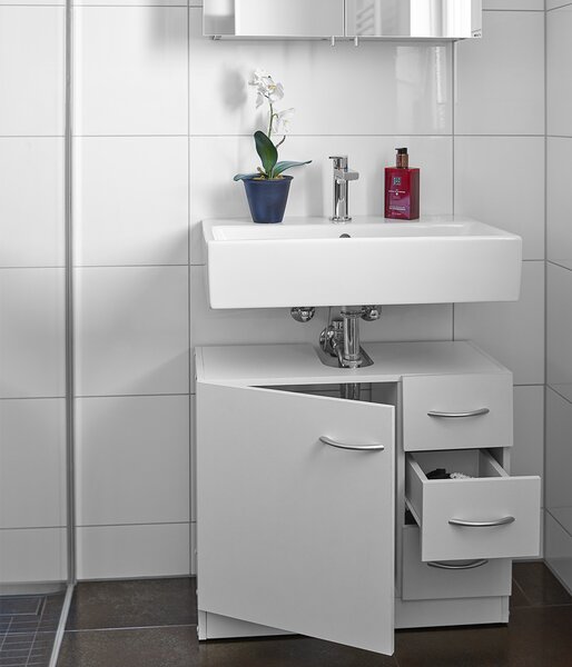 Dulap sub chiuvetă cu 3 sertare SILKE, 63x30x54cm, alb Casaria