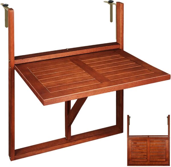 Masă suspendată pentru balcon HANS, 65x45x87cm, maro Casaria