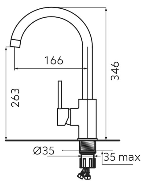 FDesign Avanza baterie bucătărie pe picior negru FD1-A06-4-22