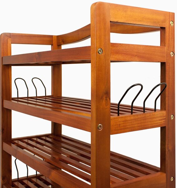 Casaria Raft pentru pantofi RUSTIC, 5 polițe, 75x26x82cm, maro natural