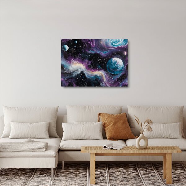 Tablou pe sticlă - Univers pictat (70x50 cm)