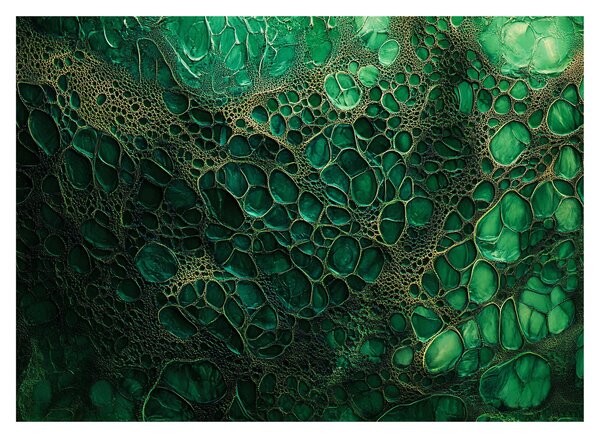 Tablou pe sticlă - Imagine microscopică verde (70x50 cm)