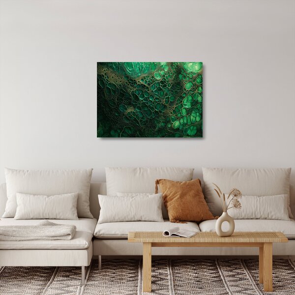 Tablou pe sticlă - Imagine microscopică verde (70x50 cm)