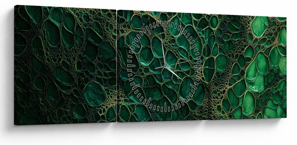 Tablou - Imagine microscopică verde (cu ceas) (90x30 cm)