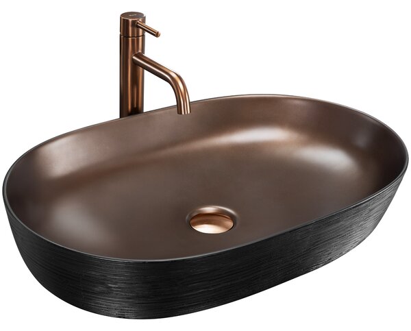 Lavoar ceramic pentru blat CLEO 61 Copper Bush / Black - REA