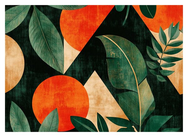 Tablou pe sticlă - Motive naturale geometrice II. (70x50 cm)