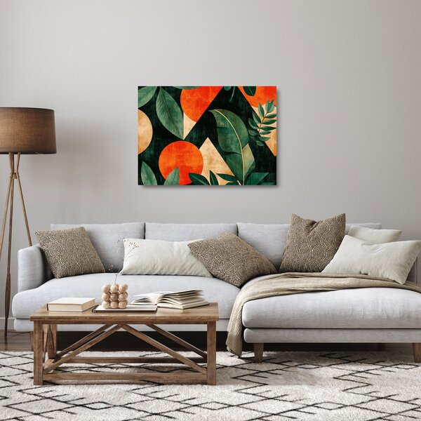 Tablou pe sticlă - Motive naturale geometrice II. (70x50 cm)