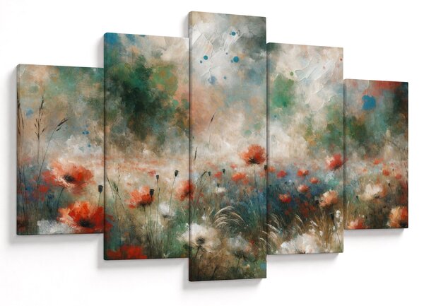Tablou – Abstracție de câmp cu maci (150x105 cm)