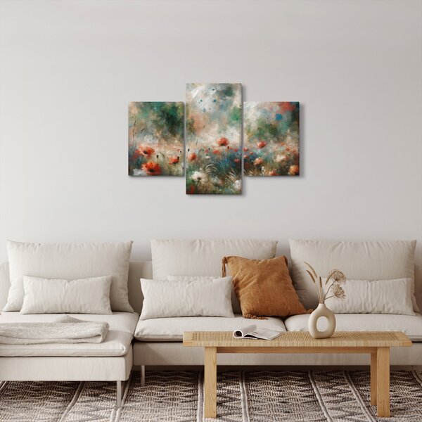 Tablou – Abstracție de câmp cu maci (90x60 cm)