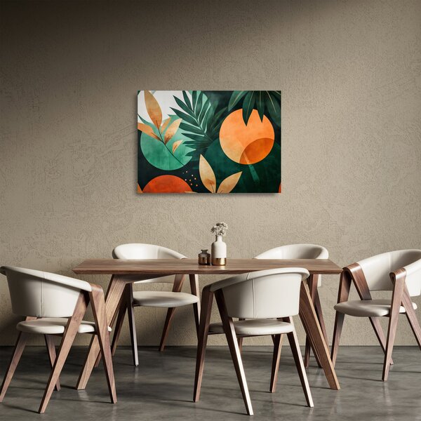 Tablou pe sticlă - Motive naturale geometrice (70x50 cm)
