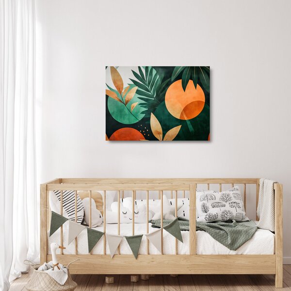 Tablou pe sticlă - Motive naturale geometrice (70x50 cm)