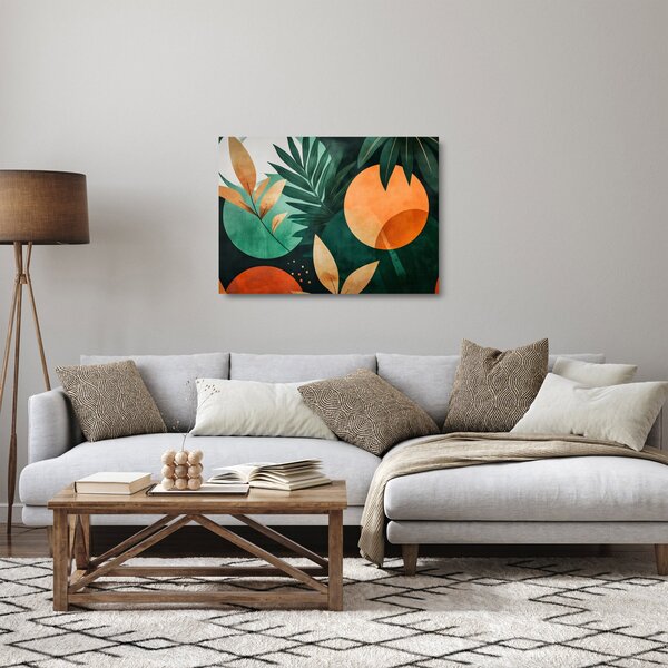 Tablou pe sticlă - Motive naturale geometrice (70x50 cm)