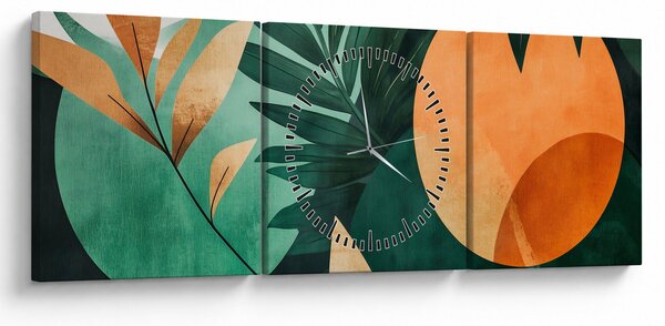Tablou - Motive naturale geometrice (cu ceas) (90x30 cm)
