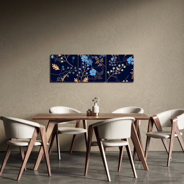Tablou - Flori de toamnă (cu ceas) (90x30 cm)