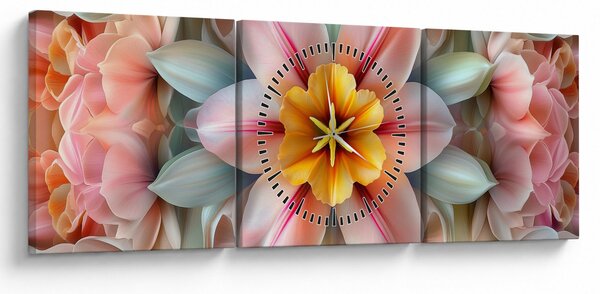 Tablou - Floare caleidoscopică (cu ceas) (90x30 cm)