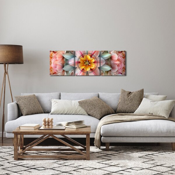 Tablou - Floare caleidoscopică (cu ceas) (90x30 cm)