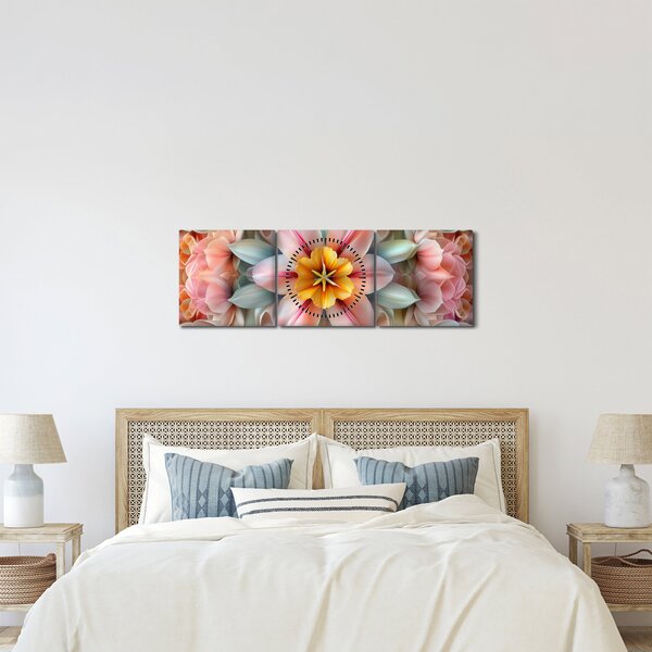 Tablou - Floare caleidoscopică (cu ceas) (90x30 cm)