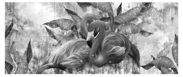 Tablou - Graffiti cu flamingo (120x50 cm)