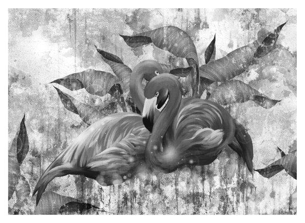 Tablou - Graffiti cu flamingo (70x50 cm)