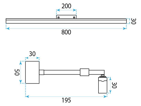 Aplică LED pentru baie APP1871-1W 80cm CHROME