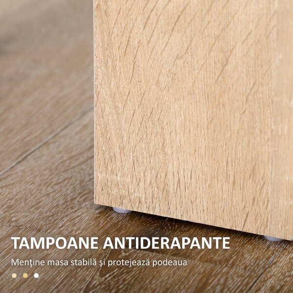 HOMCOM Masă de Dining pentru 4-6 Persoane, Masă de Bucătărie Modernă din Lemn, 120x69x75 cm, Lemn Natural | Aosom Romania