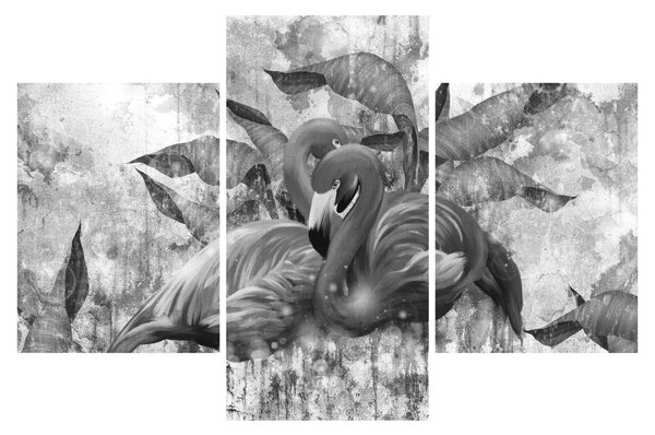 Tablou - Graffiti cu flamingo (90x60 cm)