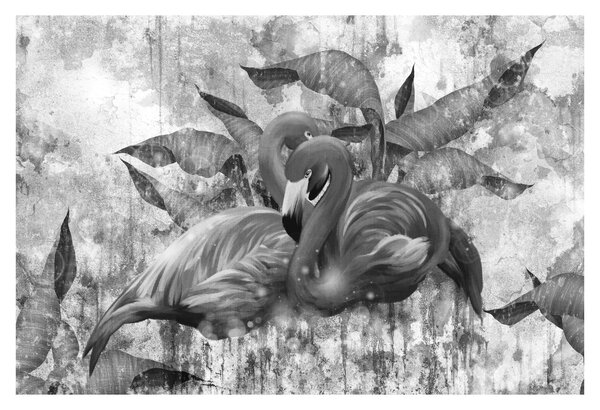 Tablou - Graffiti cu flamingo (90x60 cm)