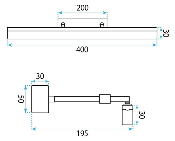 Aplică LED pentru baie APP1878-1W 40cm BLACK