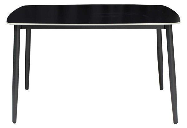 Masă Dining / Bucătărie Atlas Marble Negru, Blat din Piatră Sinterizată, Picioare Metalice Negre, Design Modern, 120 x 77,5 x 72 cm