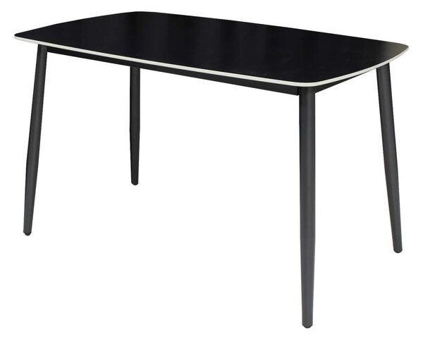 Masă Dining / Bucătărie Atlas Marble Negru, Blat din Piatră Sinterizată, Picioare Metalice Negre, Design Modern, 120 x 77,5 x 72 cm