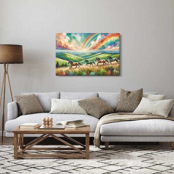 Tablou – Cai galopând prin peisaj (90x60 cm)