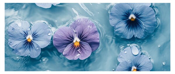Tablou - Violete în apă (120x50 cm)