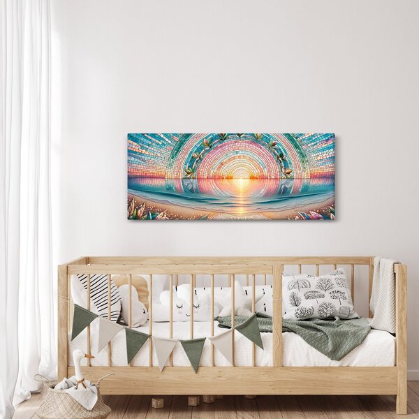Tablou – Mozaic al soarelui la apus (120x50 cm)