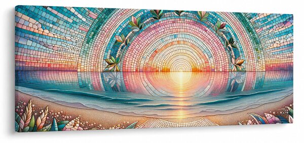 Tablou – Mozaic al soarelui la apus (120x50 cm)