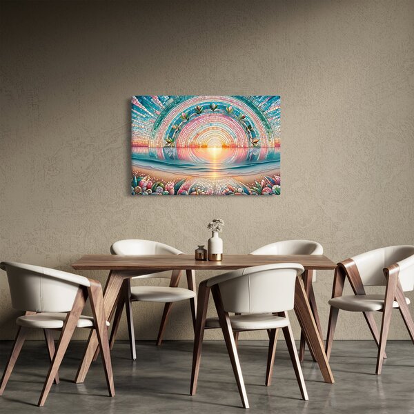 Tablou – Mozaic al soarelui la apus (90x60 cm)