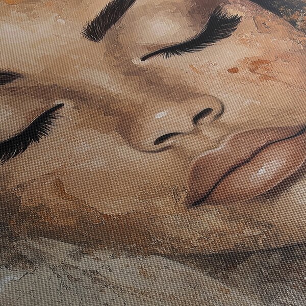Tablou - Portret de femeie (cu ceas) (90x30 cm)