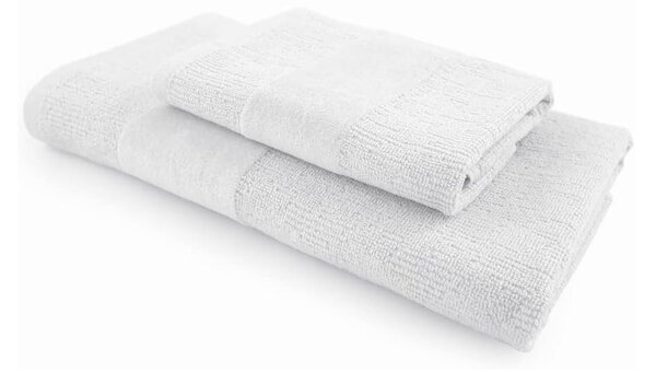 Set de prosoape CARRARA 1buc 60x100 cm si 1buc 40x55 cm 100% bumbac, alb