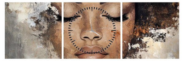 Tablou - Portret de femeie (cu ceas) (90x30 cm)