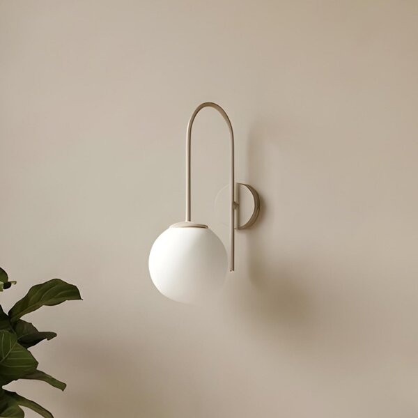 Luminex Aplică de perete Cambridge, bej, înălțime 34 cm, metal/sticlă, E14, reglabil, Bej, Camera de zi / sufragerie, Metal, Modern, glob