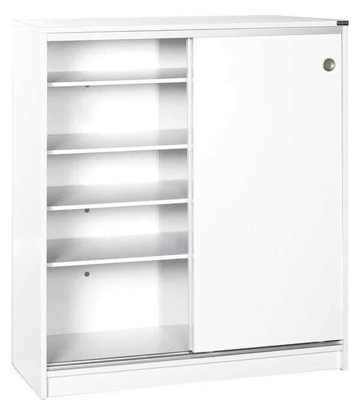 Dulap Pantofi Adore Diamond, 2 usi glisante, 5 rafturi, Alb, 91x105x37 cm