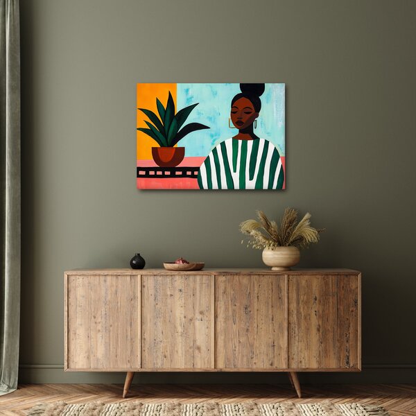 Tablou - Femeie cu floare (70x50 cm)