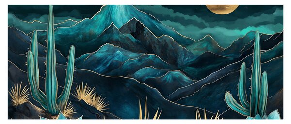 Tablou - Noapte turcoaz (120x50 cm)