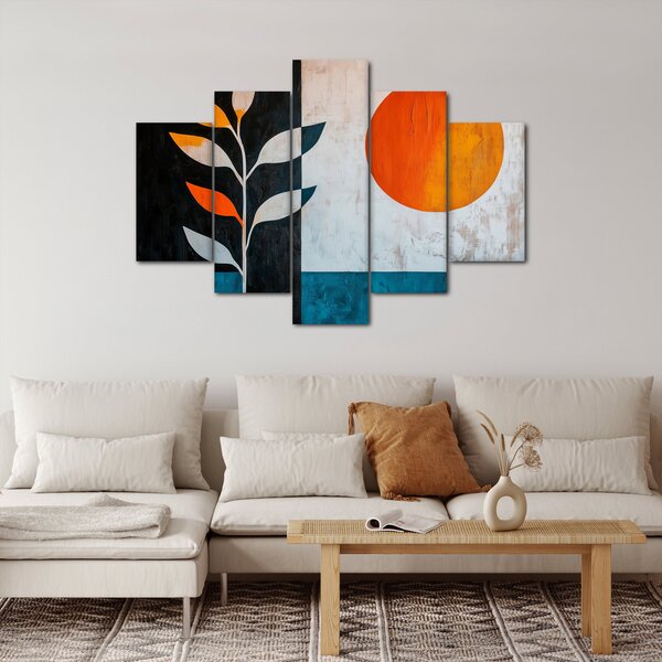 Tablou - Abstracție cu plantă și soare (150x105 cm)