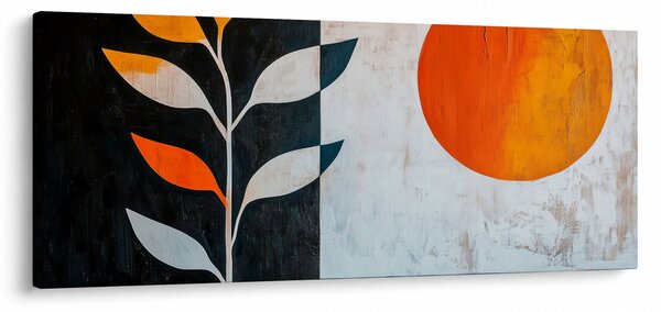 Tablou - Abstracție cu plantă și soare (120x50 cm)